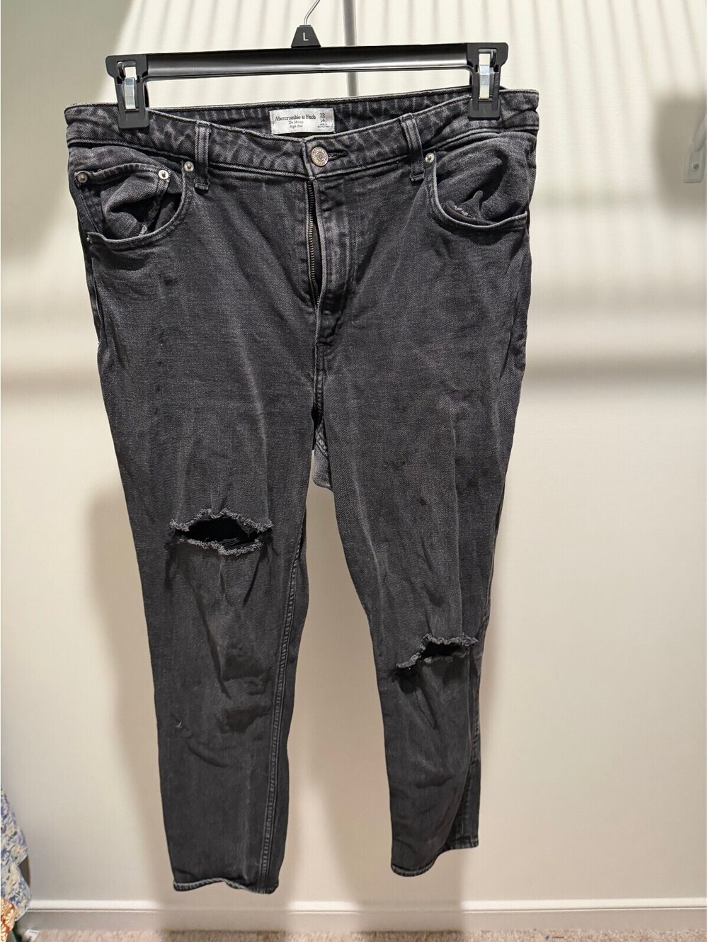 Abercrombie & Fitch black ripped jeans